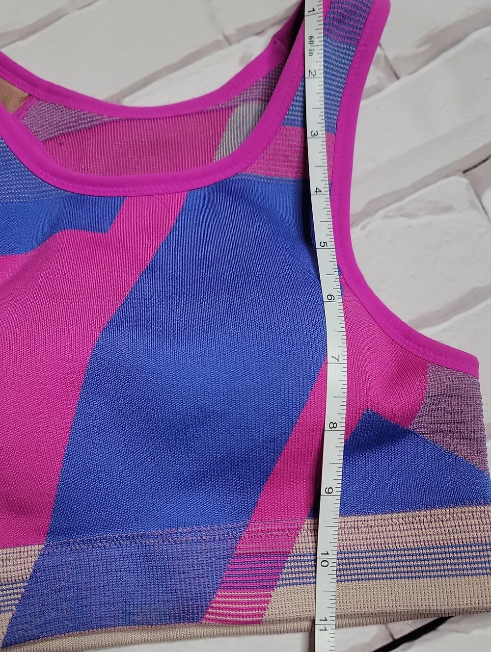 Nike Magenta and Royal Blue Colorblock Athletic Crop Tank